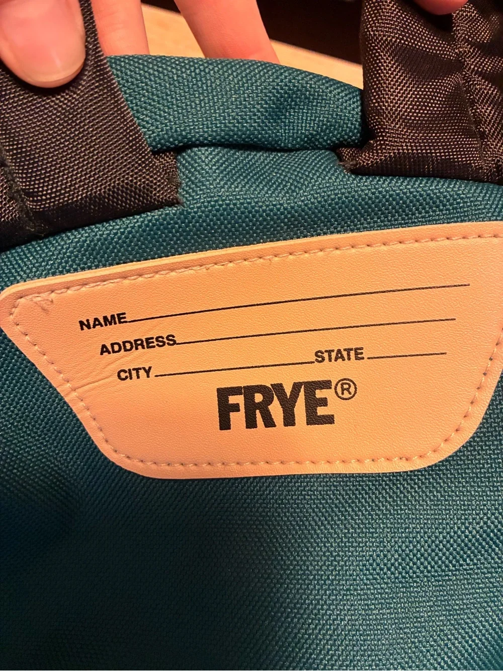 Vintage Frye Teal Canvas Backpack with Suede Accent